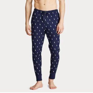 Polo Ralph Lauren Men's Pajama Pants Size Medium Sleepwear Ponies Blue Lounge M